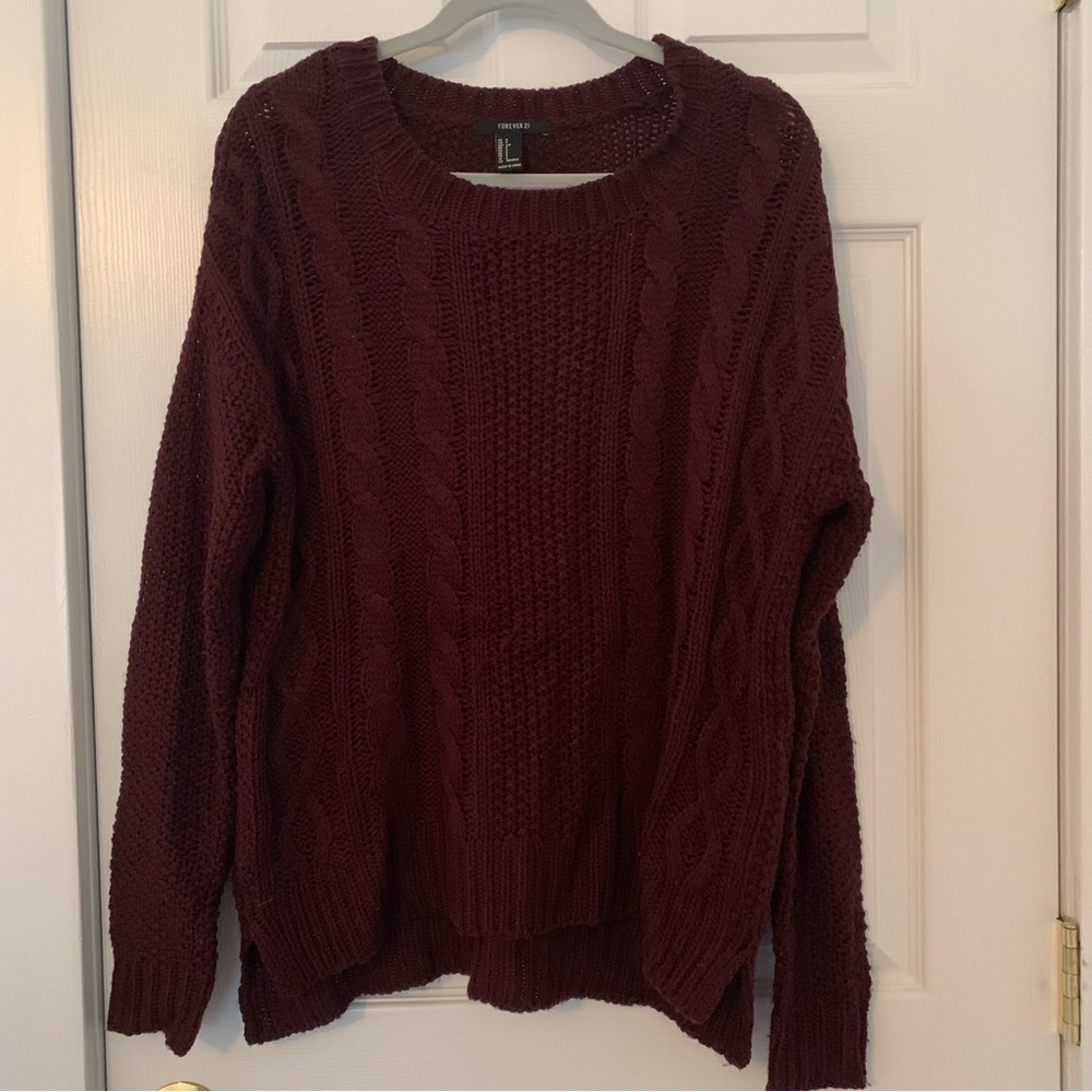 Forever 21 Maroon Crewneck Sweater